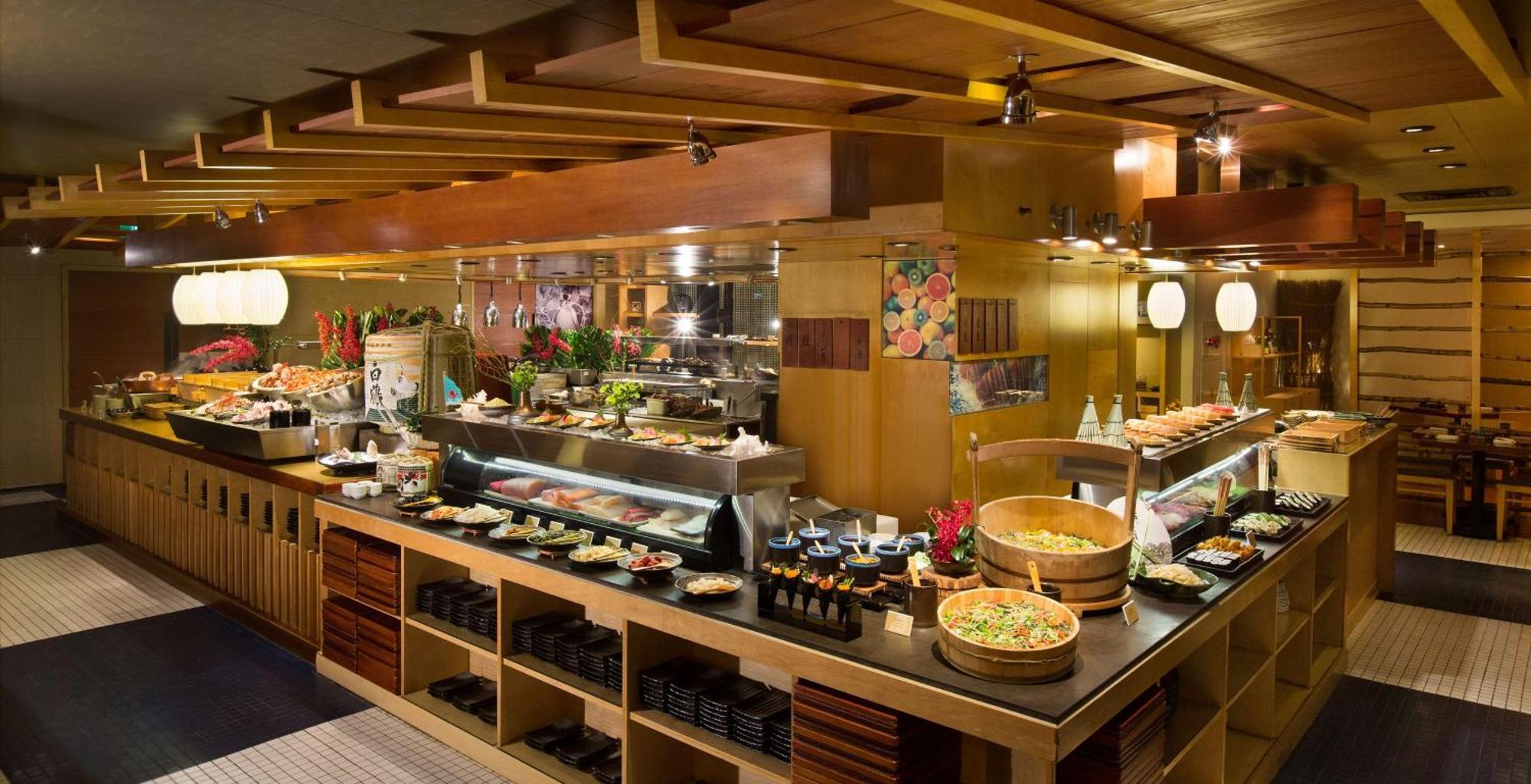 Grand Hyatt Taipei Hotel Exterior foto A buffet at a restaurant